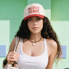 Paradise Is Heaven two-tone trucker hat, front view alternate angle
