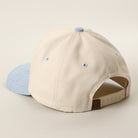 Summer Vibes two-tone trucker hat in light denim, back view