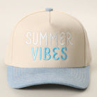 Summer Vibes two-tone trucker hat in light denim