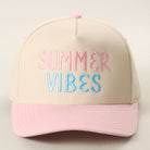 Summer Vibes two-tone trucker hat in light pink