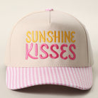 Sunshine Kisses gingham brim trucker hat in pink