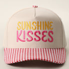 Sunshine Kisses gingham brim trucker hat in red