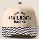 Ocean Legend Sailboat checkered brim trucker hat in black