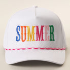 Summer rope trucker hat in hot pink