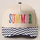 Summer checkered brim trucker hat in navy