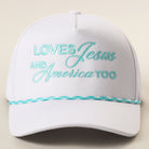 Loves Jesus And America Too rope trucker hat in mint