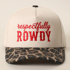 Respectfully Rowdy trucker hat with leopard print brim