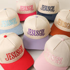 JesusGrl two-tone trucker hat shown in all color options