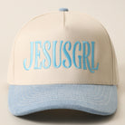 JesusGrl two-tone trucker hat in light denim