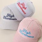 High Maintenance striped trucker hat shown in all color options
