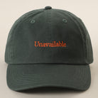 Unavailable embroidered baseball cap in dark green