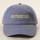 Self Care Sunday Anxiety embroidered baseball cap in blue grey