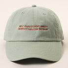 Self Care Sunday Anxiety embroidered baseball cap in green tea