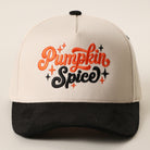 Pumpkin Spice suede brim trucker hat in black