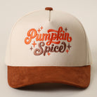 Pumpkin Spice suede brim trucker hat in cinnamon