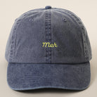 Meh embroidered baseball cap in blue grey