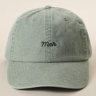 Meh embroidered baseball cap in green tea
