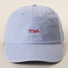 Meh embroidered baseball cap in sax blue