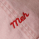 Meh embroidered baseball cap in smoke pink, side view