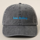 Low Battery embroidered baseball cap in charcoal