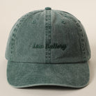 Low Battery embroidered baseball cap in green