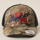 Flexfit YP America 1776 camo trucker hat in multicam