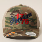 Flexfit YP America 1776 camo trucker hat in multicam arid tan
