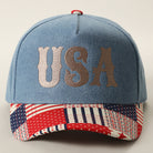 USA embroidered trucker hat in beige