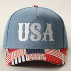 USA embroidered trucker hat in off white