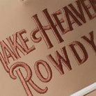 Make Heaven Rowdy rope strap trucker hat in sand side view