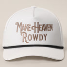 Make Heaven Rowdy rope strap trucker hat in white