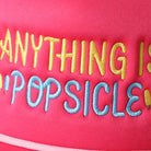 Anything Is Popsicle checker foam trucker hat in fuchsia, side view