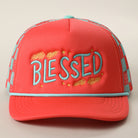Blessed checker foam trucker hat in coral