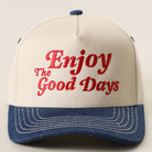 Enjoy The Good Days two-tone trucker hat in dark denim