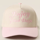 Enjoy The Good Days two-tone trucker hat in light pink