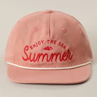 Enjoy The Sea rope trucker hat in dusty pink