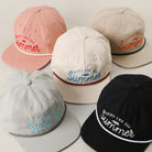 Enjoy The Sea summer embroidered rope trucker hat, front view