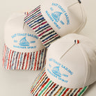 East Coast Sailing embroidered stripe brim trucker hat, all color options