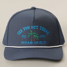 See You Out There Ocean Spirit rope trucker hat in navy and white