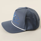 Fishing Club Stay Salty rope trucker hat in navy, back view