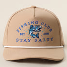 Fishing Club Stay Salty rope trucker hat in sand