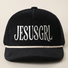 JesusGrl corduroy rope trucker hat in black