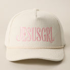 JesusGrl corduroy rope trucker hat in off-white