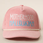 Motherhood Hallelujah corduroy rope trucker hat in baby pink