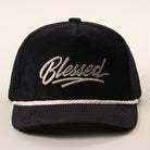 Blessed corduroy rope trucker hat in black