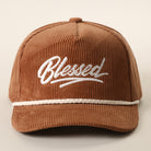 Blessed corduroy rope trucker hat in brown
