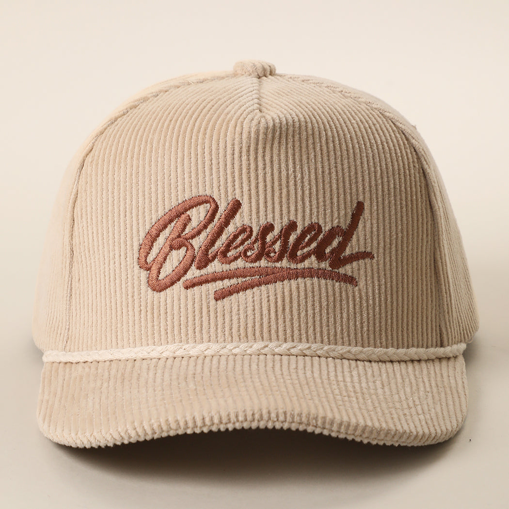 Blessed corduroy rope trucker hat in sand