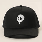 Skull Drip mesh trucker hat in black and white