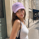 Model wearing Processing embroidered baseball cap