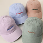 Processing embroidered baseball cap shown in all color options